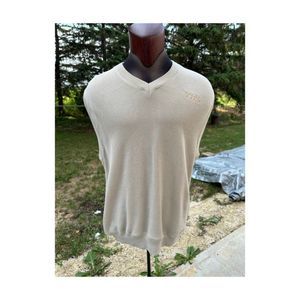 Vintage 90s Izod Club Knit Sweater Vest V-Neck Pullover 100% Cotton Sz L